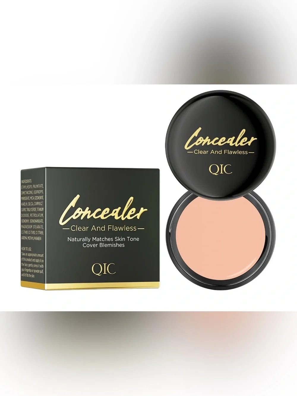 QIC Clear & Flawless Full Coverage Cream Pot Concealer - Shade 140 Natural Skin